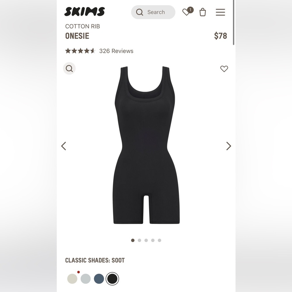 Skims Cotton Rib Onesie